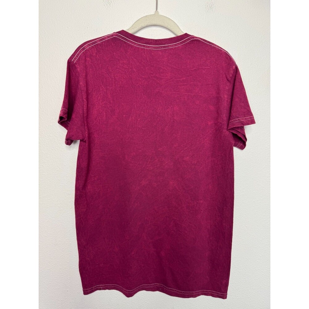 Nirvana Small Smiley Face T-Shirt Red Mineral Wash Cotton Short Sleeve Band NWOT - Picture 6 of 7